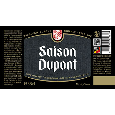5410702000331 Saison Dupont - 33cl Bière  refermentée en bouteille Sticker Front